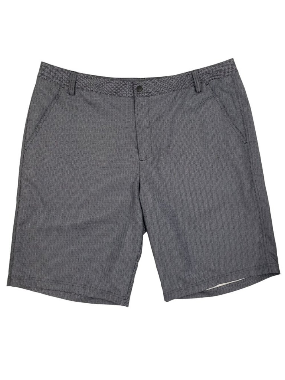 Puma Sport Golf Performance Shorts Gray Herringbone Preppy Resort Mens 40 x 11"